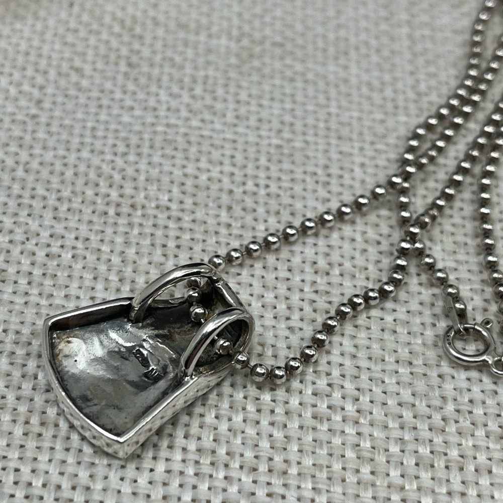 Vintage Sterling Silver Marcasite Pendant Necklace – 925 NF – 12.9g – 20" Chain - Picture 4 of 17